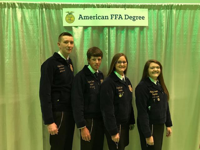 American FFA Degree Caleb Trites, Brandon Reed, Samantha Neal and Ashley Sorrow